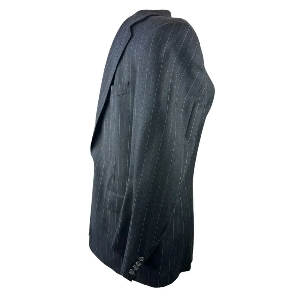 Polo Ralph Lauren Wool Cashmere Pinstriped Blazer Suit Jacket Size 40 H14378 - Picture 11 of 16